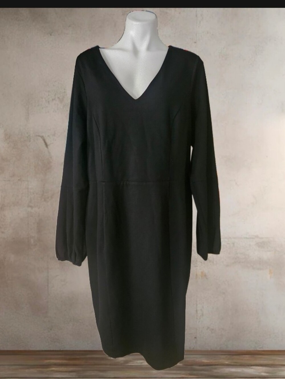 City Chick Classic Black V-Neck Long Sleeve Dress Size 20